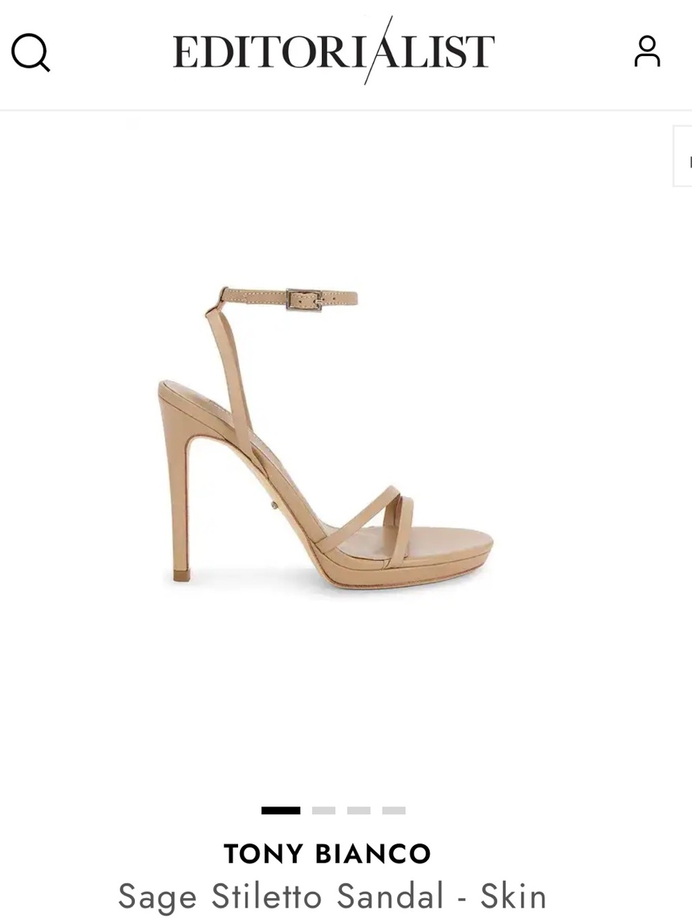 Tony Bianco Sage Stiletto Sandal in Skin Beige